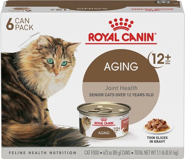 Royal Canin Aging 12+ Thin Slices in Gravy Canned Cat Food, 3-oz, case of 6 slide 1 of 8