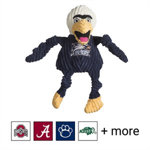 HuggleHounds College Mascot Plush Corduroy Knottie Squeaky Plush Dog Toy, Georgia Southern University, Large
