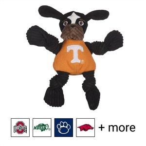 HuggleHounds College Mascot Plush Corduroy Knottie Squeaky Plush Dog Toy, University of Tennessee, Small 