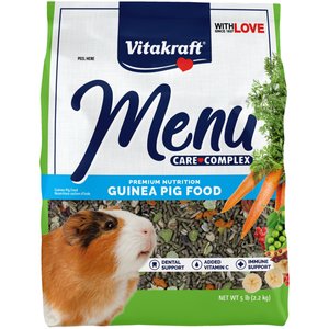 Vitakraft Menu Alfalfa Pellets Blend Vitamin & Mineral Fortified Premium Guinea Pig Food, 5-lb bag