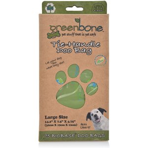 Greenbone Tie Handle Dog Waste Bags, Color Varies, 75 count