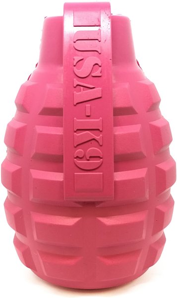 USA-K9 Grenade Treat Dispensing Tough Dog Chew Toy, Pink, Medium slide 1 of 7
