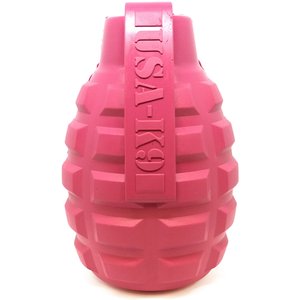 USA-K9 Grenade Treat Dispensing Tough Dog Chew Toy, Pink, Medium