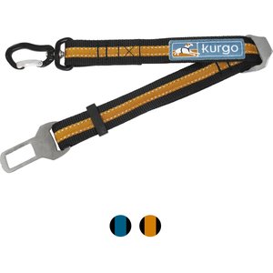Kurgo Direct to Seatbelt Swivel Dog Collar Tether, Black/Orange
