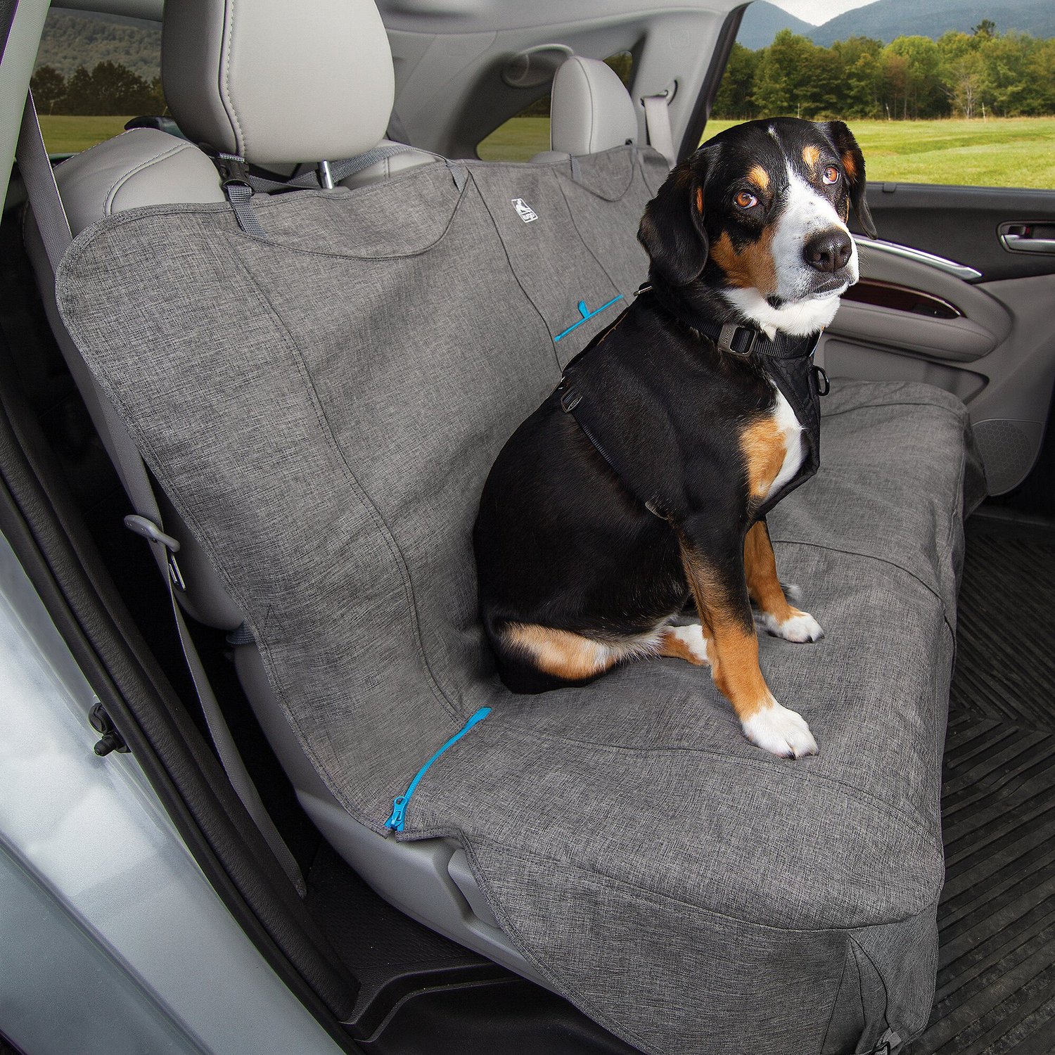 Kurgo No Slip Dog Bench Seat Cover Gray Blue Chewy Com - Kurgo Heather Half Dog Hammock Style Seat Cover For Pets