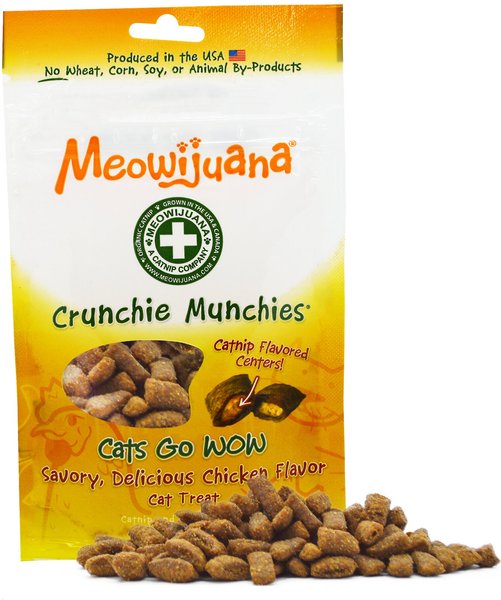 Meowijuana Crunchie Munchie Chicken Cat Treat, 3-oz bag slide 1 of 7