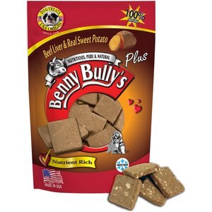 Benny Bullys Plus Beef Liver & Sweet Potato Freeze-Dried Dog Treats, 2.1-oz bag