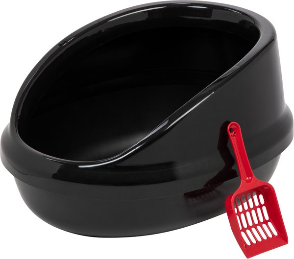 IRIS Large Shielded Litter Pan, Black slide 1 of 5