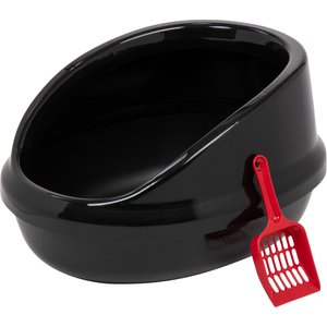 IRIS Large Shielded Litter Pan, Black
