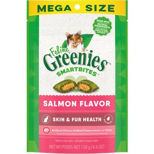 Greenies Smartbites Skin & Fur Natural Salmon Flavor Cat Treats, 4.6-oz bag