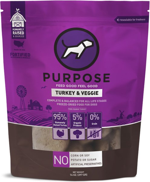 Purpose Turkey & Veggie Grain-Free Freeze-Dried Dog Food, 14-oz bag slide 1 of 2