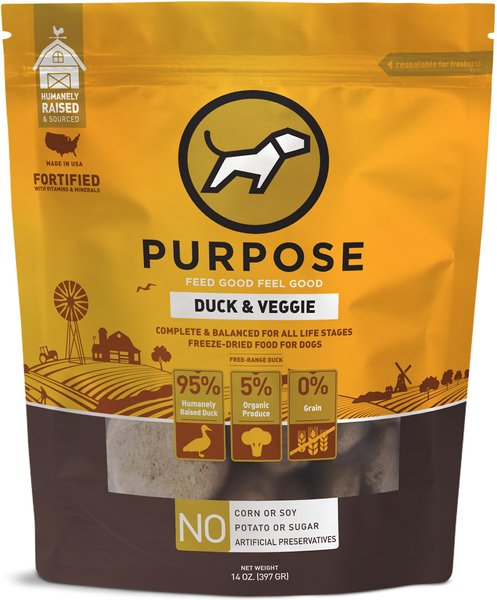 Purpose Duck & Veggie Grain-Free Freeze-Dried Dog Food, 14-oz bag slide 1 of 2