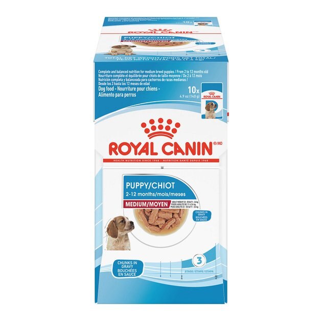 ROYAL CANIN Medium Puppy Wet Dog Food, 4.9oz pouch, case
