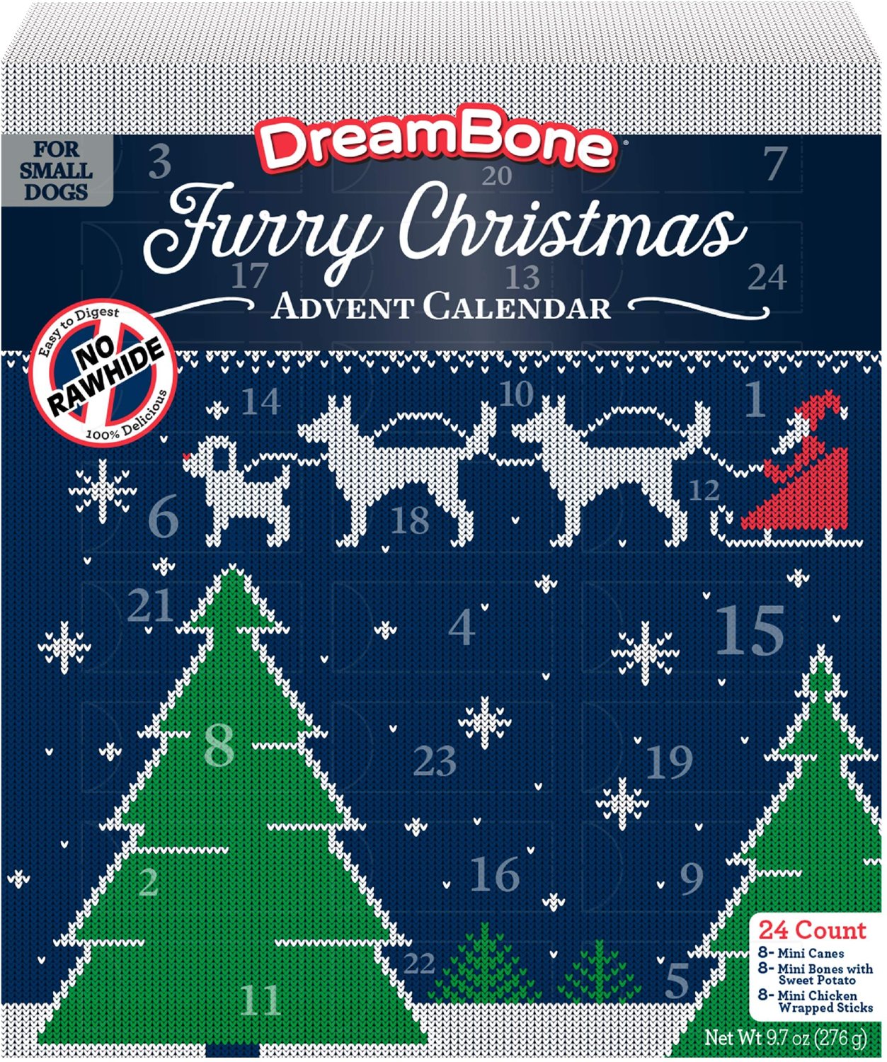 DREAMBONE Furry Christmas Holiday Advent Calendar Variety Pack Dog Treats,  24 count - Chewy.com