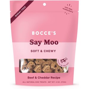Bocce's Bakery Say Moo Beef & Cheddar Recipe Soft & Chewy Dog Treats, 6-oz bag