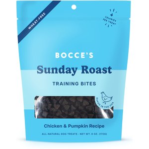 Bocce’s Bakery Sunday Roast Chicken & Pumpkin Recipe Training Bites Dog Treats, 6-oz bag