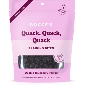Bocce's Bakery Quack Quack Quack Duck & Blueberry Recipe Training Bites Dog Treats, 6-oz bag
