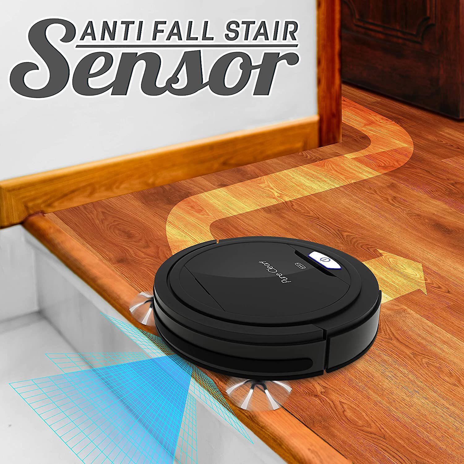 Pure Clean Automatic Robot Robotic Auto Home Vacuum Bot Self Detects Stairs USA