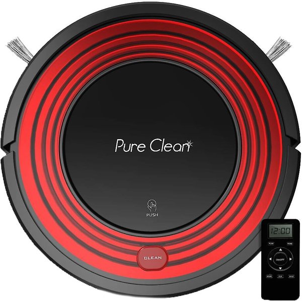 Pure Clean Automatic Programmable Robot Vacuum Cleaner, Red slide 1 of 6