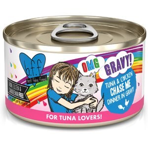 BFF OMG Chase Me! Tuna & Chicken Flavor Wet Canned Cat Food, 2.8-oz can, case of 12