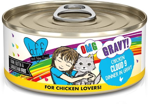 BFF OMG Cloud 9! Chicken in Gravy Wet Canned Cat Food, 5.5-oz can, case of 8 slide 1 of 10