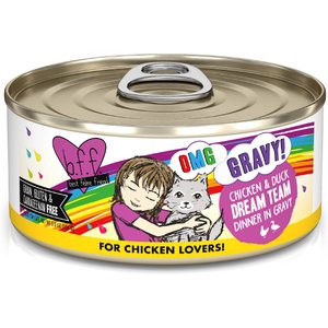 BFF OMG Dream Team! Chicken & Duck in Gravy Wet Canned Cat Food, 5.5-oz can, case of 8