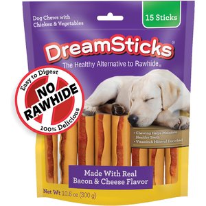 DreamBone DreamSticks Bacon & Cheese Chews Dog Treats, 15 count