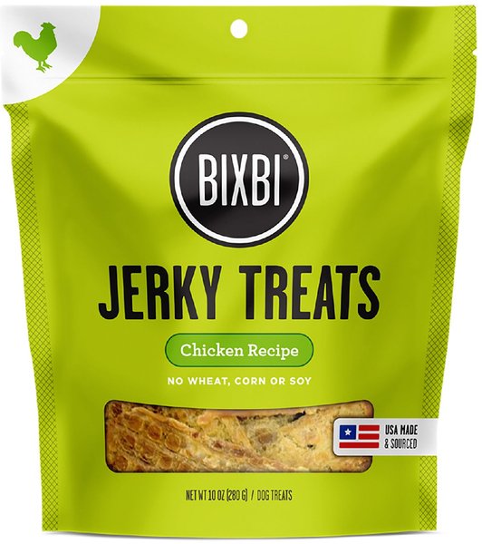 BIXBI Jerky Treats Chicken Recipe Dog Treats, 10-oz bag slide 1 of 2