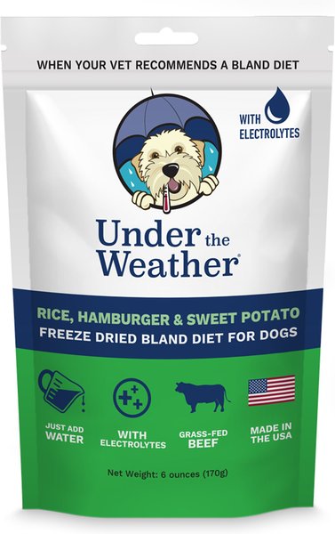 Under the Weather Rice, Hamburger & Sweet Potato Flavor Freeze-Dried Dog Food, 6-oz bag slide 1 of 7