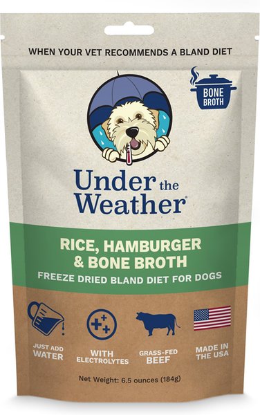 Under the Weather Rice, Hamburger & Bone Broth Freeze-Dried Dog Food, 6.5-oz bag slide 1 of 7