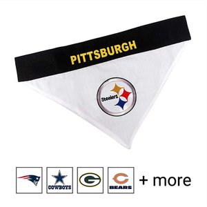 Pets First NFL Reversible Dog & Cat Bandana, Pittsburgh Steelers, Large/X-Large
