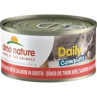 Almo Nature Daily Complete Tuna Dinner with Salmon in Broth Canned Cat Food, 2.47-oz, case of 12