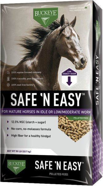 Buckeye Nutrition Safe N' Easy Pelleted Molasses-Free Horse Feed, 50-lb bag slide 1 of 4