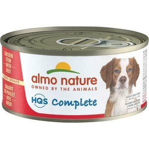 Almo Nature HQS Complete Chicken Stew with Beef Canned Dog Food, 5.5-oz can, case of 24