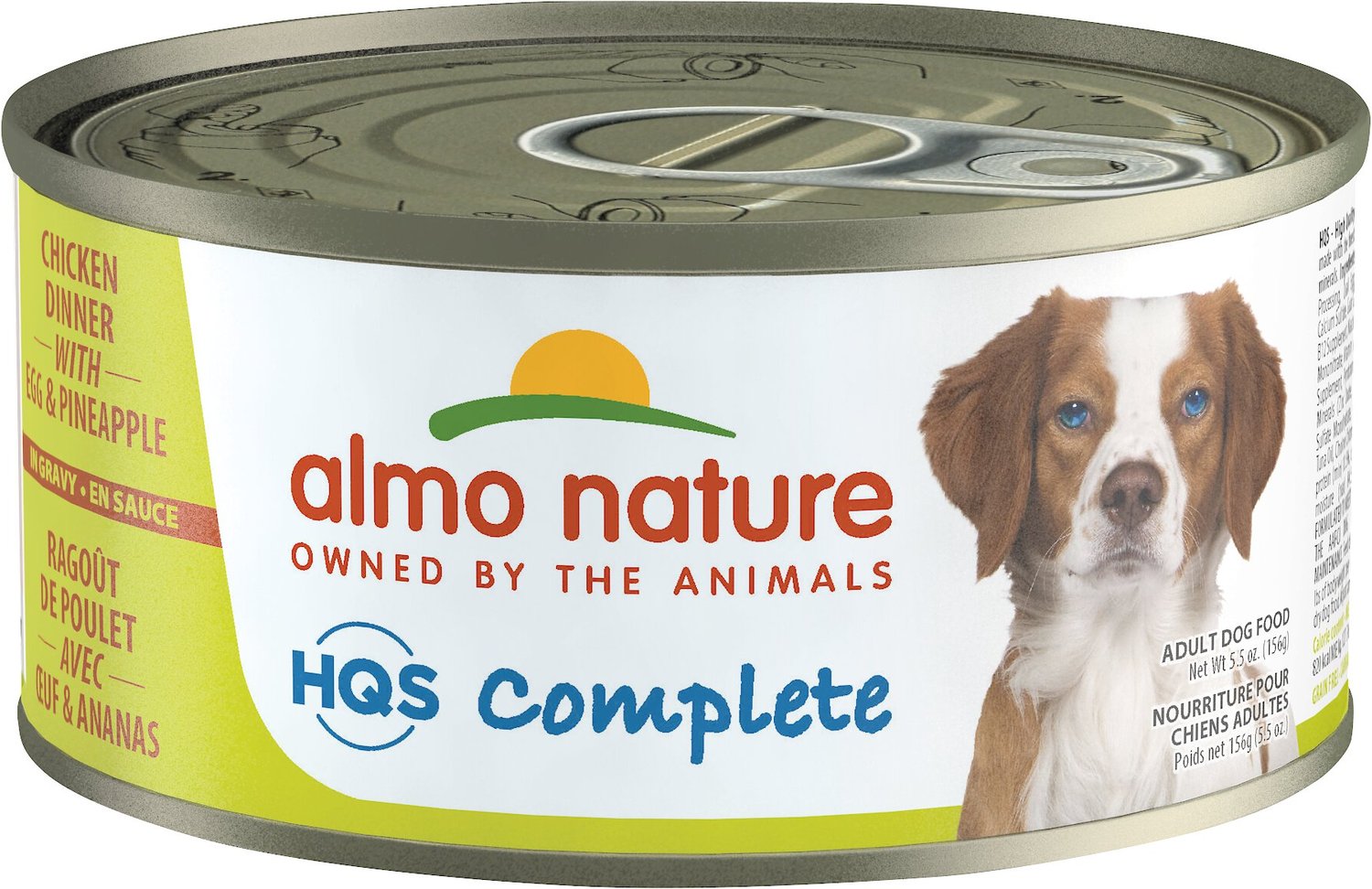 Almo Nature HQS Complete Chicken Dinner with Pineapple & Egg Canned Dog Food, 5.5-oz can, case of 24