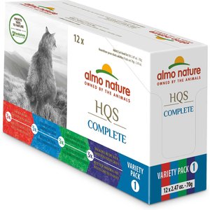 Almo Nature HQS Complete Variety Pack Canned Cat Food, 2.47-oz, case of 12