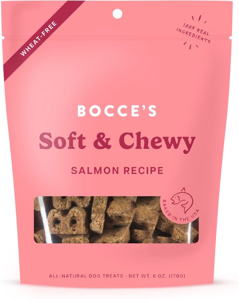 Bocce's Bakery Soft & Chewy Salmon Recipe Dog Treats, 6-oz bag slide 1 of 2