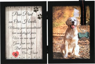 Pawprints Remembered Memorial Picture Frame with Ribbon & Tag, slide 1 of 1