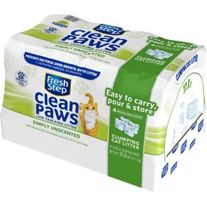 Fresh Step Clean Paws Simply Unscented Clumping Clay Cat Litter, 37.8-lb bag