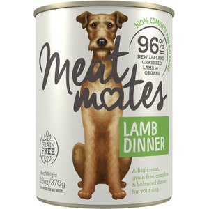 Meat Mates Lamb Dinner Grain-Free Canned Wet Dog Food, 13-oz, case of 12