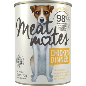 Meat Mates Chicken Dinner Grain-Free Canned Wet Dog Food, 13-oz, case of 12