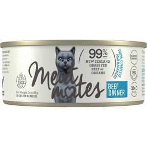Meat Mates Beef Dinner Grain-Free Canned Wet Cat Food, 3-oz, case of 24