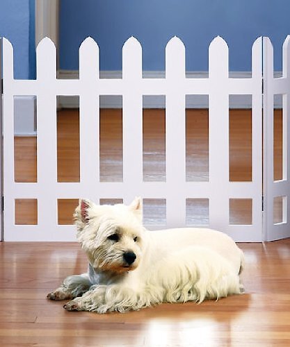 Etna Picket Fence Adjustable Pet Gate, White slide 1 of 2