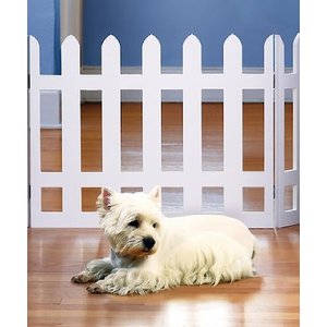Etna Picket Fence Adjustable Pet Gate, White