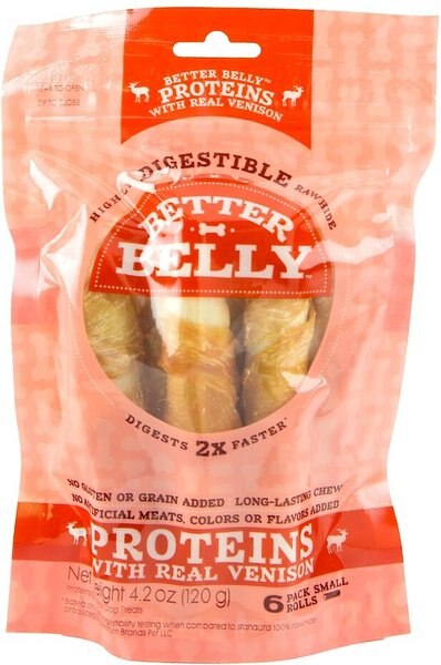 Better Belly Proteins Real Venison Flavor Rawhide Small Roll Dog Treats, 6 count slide 1 of 6