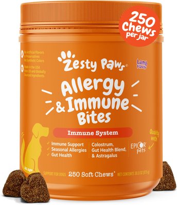 Zesty Paws Aller-Immune Bites Lamb Flavored Soft Chews Allergy & Immune Supplement for Dogs, slide 1 of 1