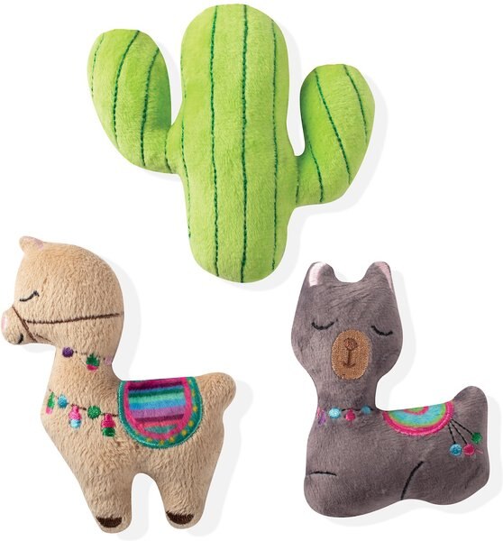 Pet Shop by Fringe Studio A Whole Llama Fun Cactus Squeaky Plush Mini Dog Toys, 3 count slide 1 of 3