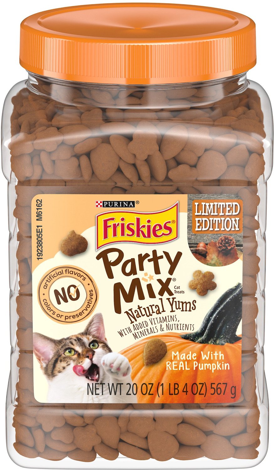 Friskies Party Mix Natural Yums Pumpkin Flavor Cat Treats ...