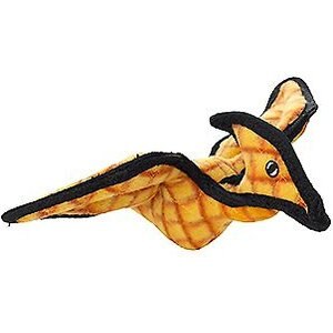 Tuffy's Jr Dinosaur Pterodactyl Squeaky Plush Dog Toy, Orange