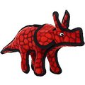 Tuffy's Jr Dinosaur Triceratops Plush Dog Toy, Red